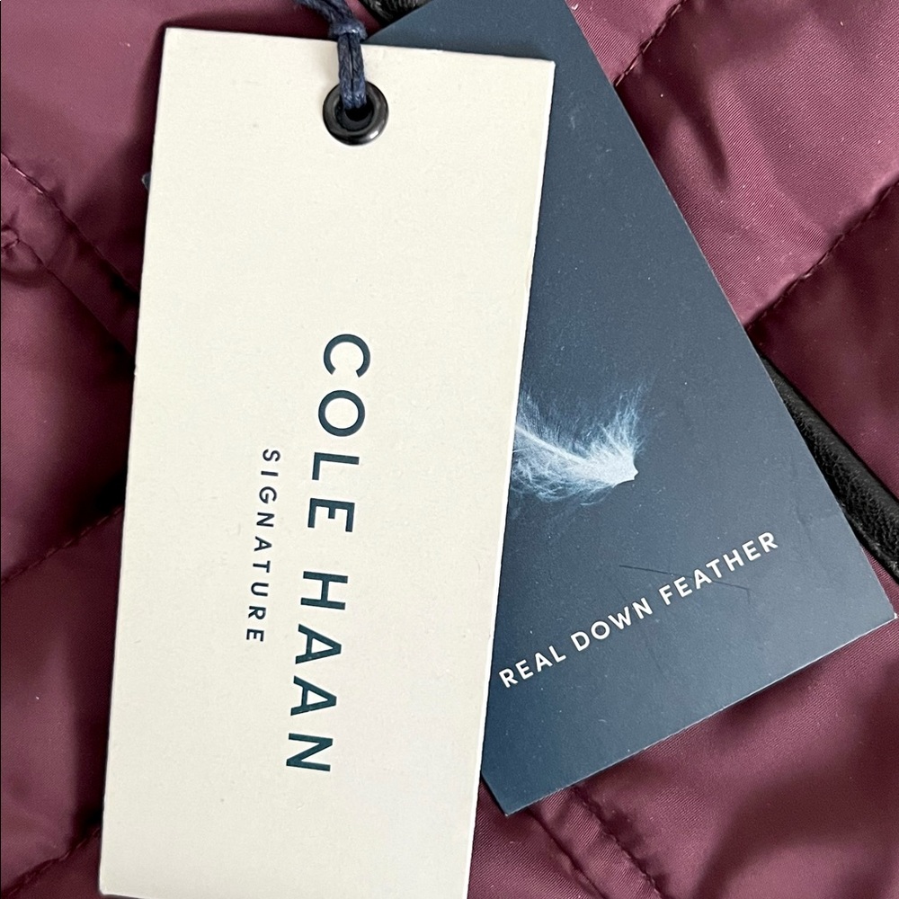 NWT $275 Cole Haan Puffer Jacket PXS Petite XS Burgundy NEVER WORN - Picture 8 of 16